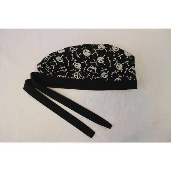 Jack Skull & Bones Surgical Scrub Cap Dentist Vet Chemo Hat - Picture 3 of 5